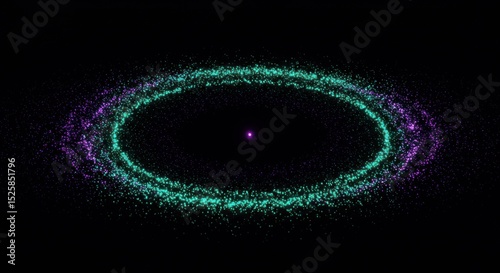 Abstract circular design element teal purple black