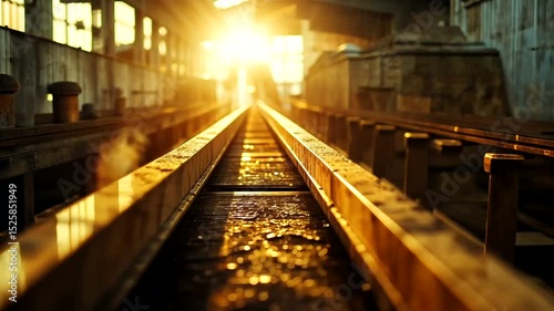 Industrial Sunset with Light and Shadows Effect