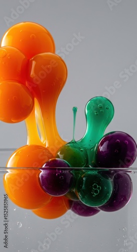 Abstract colorful shapes in liquid