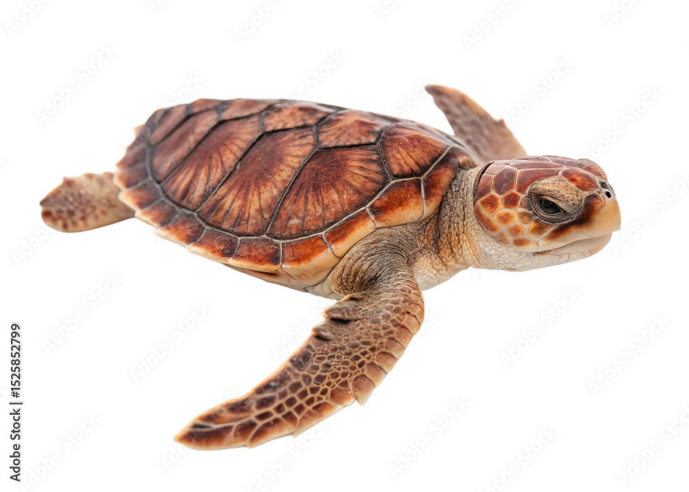 Naklejka premium Loggerhead Turtle (Caretta caretta) on white background