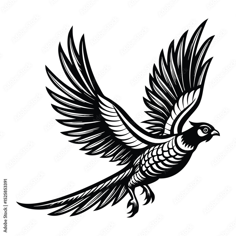 Fototapeta premium Flying Pheasant Design svg