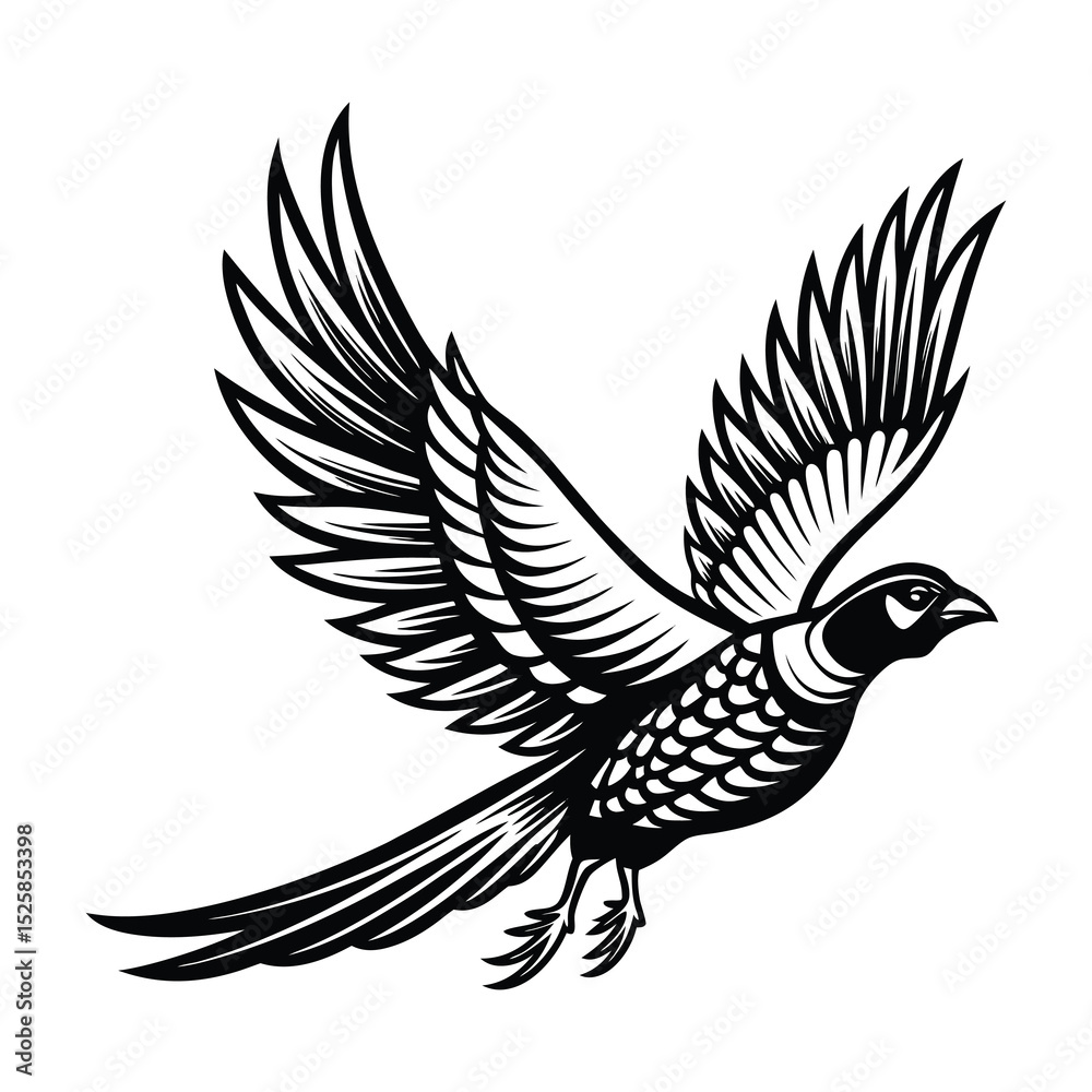 Fototapeta premium Flying Pheasant Design svg