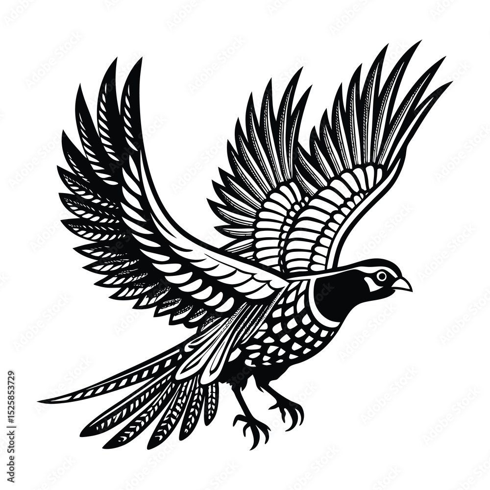Fototapeta premium Flying Pheasant Design svg