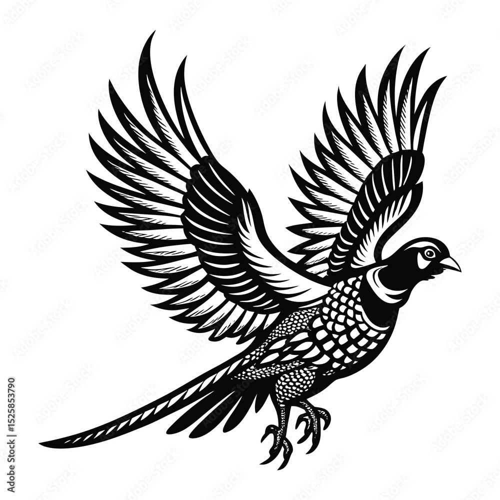 Fototapeta premium Flying Pheasant Design svg