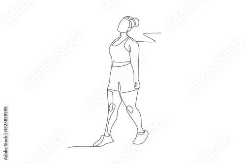 Plus size women concept one-line drawing