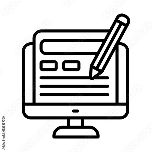 Blog Management - Financial Strategy Outline Icon
