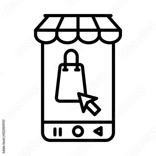 E Commerce - Financial Strategy Outline Icon