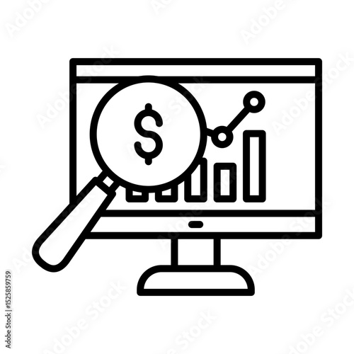 Data Analysis - Financial Strategy Outline Icon