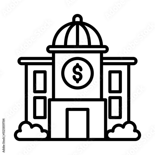 Financial Institution - Financial Strategy Outline Icon