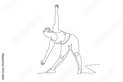 Plus size women concept one-line drawing
