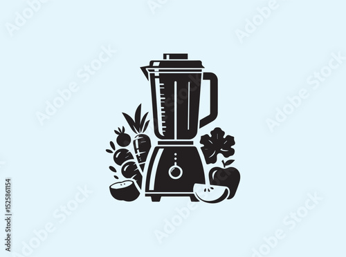 Solid Silhouette of a Blender for Juice Making