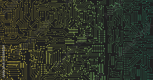 Abstract futuristic circuit board Illustration, Circuit board with various technology elements. Circuit board pattern for technology background. Vector illustration