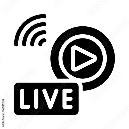 live streaming glyph icon