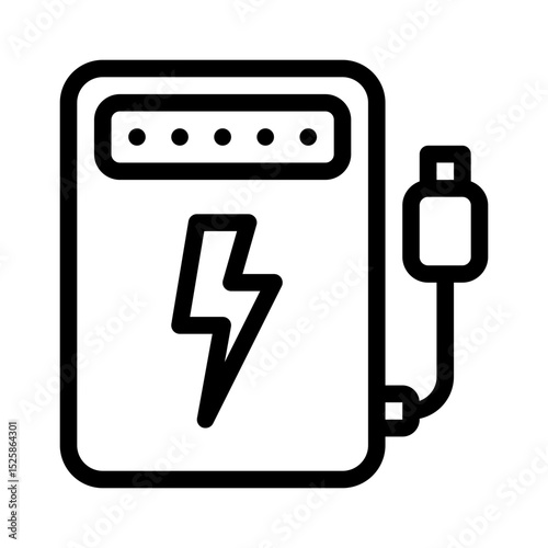 power bank line icon