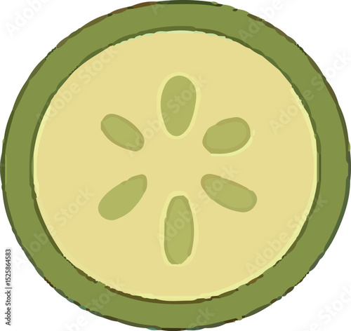 Cucumber slice, symbol of freshness and natural skincare. Perfect for spa treatments, facial masks, wellness rituals, organic beauty, relaxation, and holistic health concepts