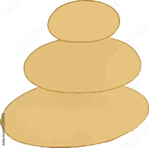Stacked zen stones, symbol of balance, harmony, and relaxation. Ideal for spa treatments, meditation, wellness rituals, holistic therapy, natural beauty, and tranquility themes