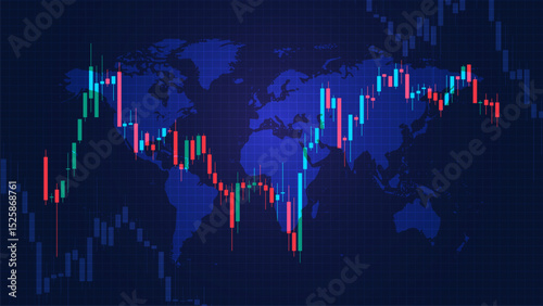 Candlestick stock market financial analysis trading chart background for stock exchange, forex, currency, stock market, and cryptocurrency. Business financial growth