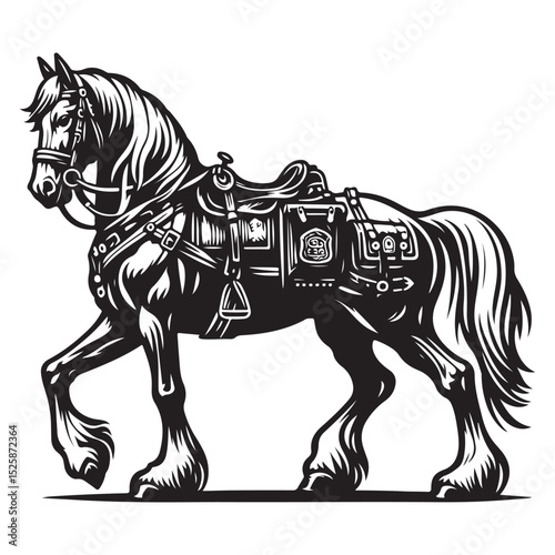 Military horse image vector