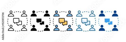Group Icon Set Multiple Style Collection