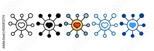 Charity Icon Set Multiple Style Collection