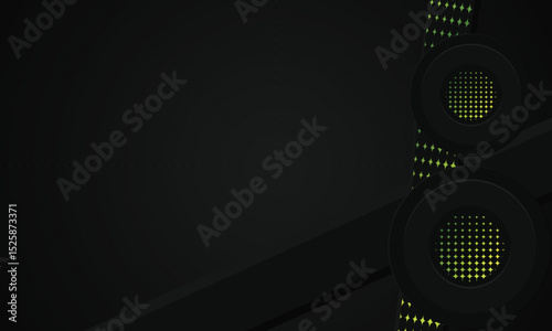 Abstract dark wallpaper background with gradient green shape element design