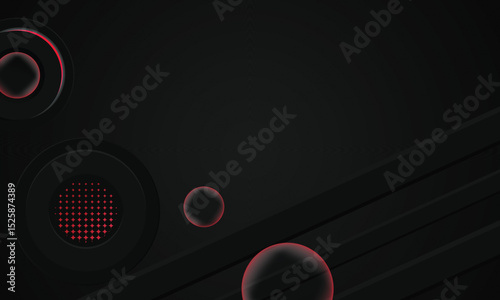 Black template wallpaper background with gradient red shining light effect graphic