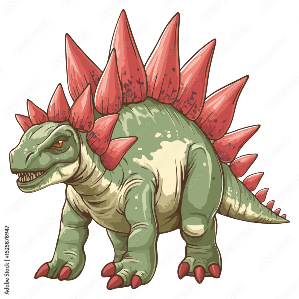 Fototapeta premium stegosaurus, ancient animal, vector, transparent background, creature, animal, dinosaur, wildlife, nature, icon, safari, isolated, big, large, dino, prehistoric, jurassic, extinct