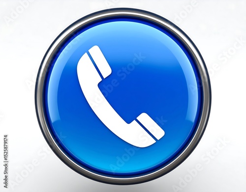 Blue phone button icon