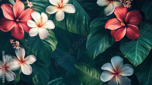 Tropical Paradise: A Lush Floral Tapestry