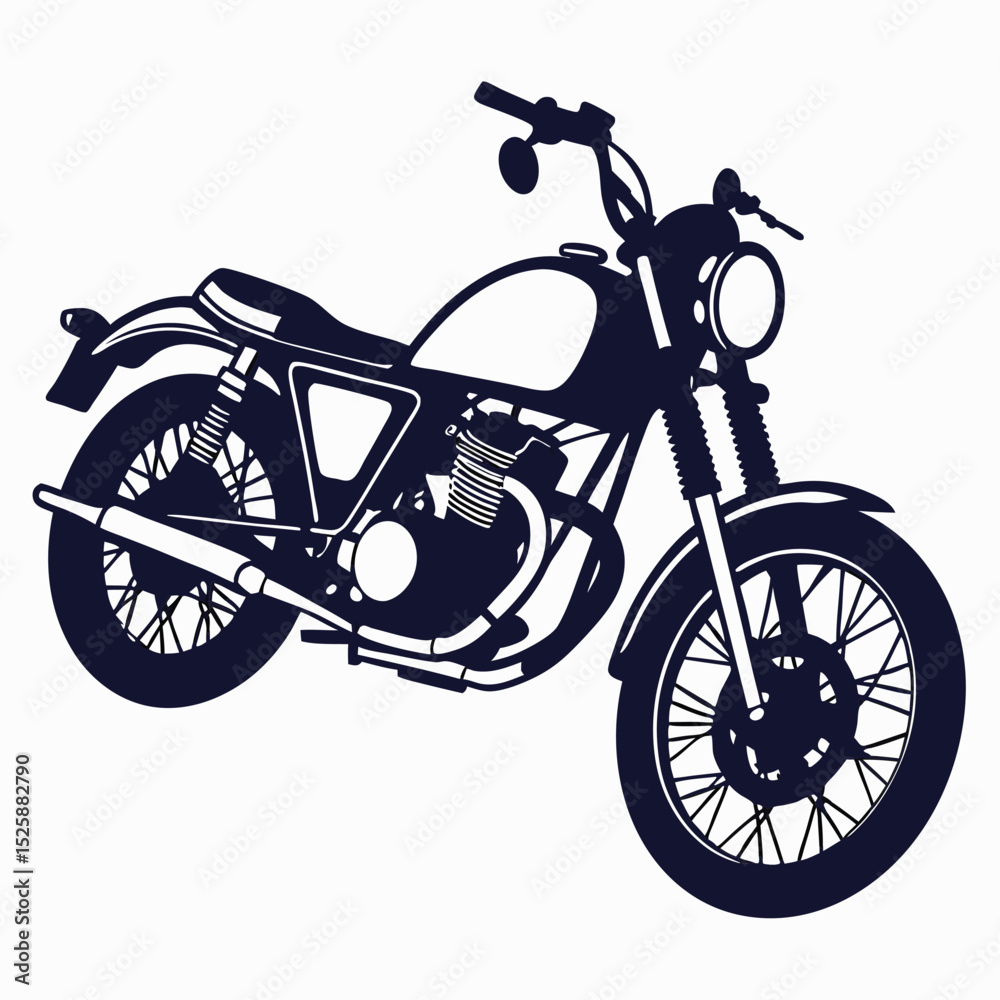 Fototapeta premium silhouette motorcycle on white background