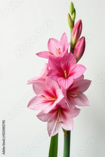 White background, elegant gladiolus bouquet, copy space , gladiolus, bloom, flowers