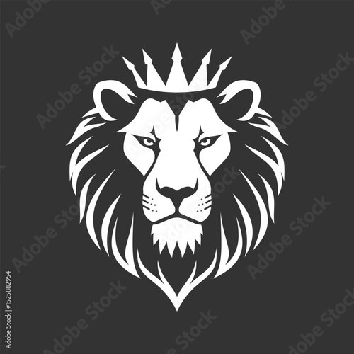 Vector logo of a lion king head wearing a crown suitable for use as an esport logo