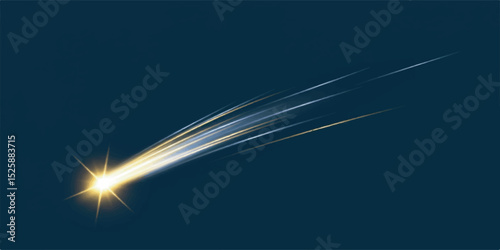 Stylized Shooting Star Vector with Motion Trail and Gradient Colors
