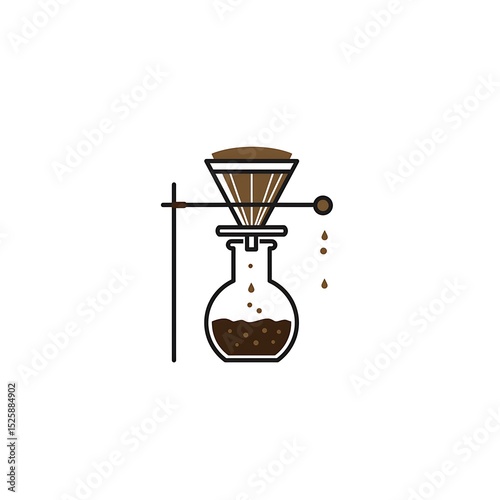 Coffee Brewing with Filter and Flask