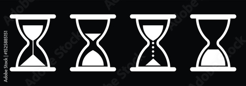 Sand watch icon set. Hourglass symbol. Sandglass icon. glyph icon.