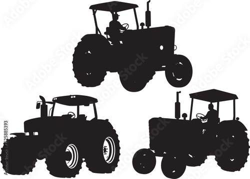 Tractor silhouette vector illustration