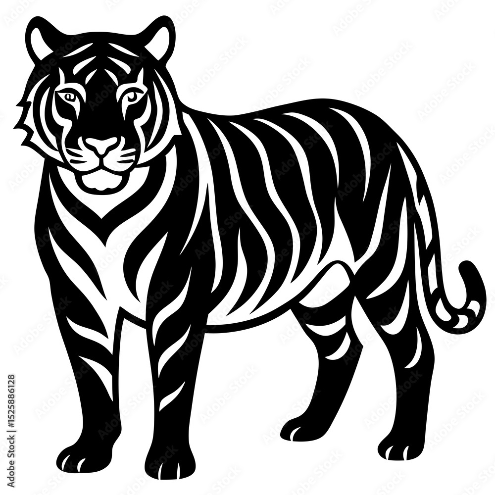 Fototapeta premium tiger cartoon isolated on white