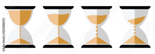 Sand watch icon set. Hourglass symbol.  glyph vector. Sand timer icon.