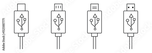 USB icon set, USB flash drive symbol.  usb flash drive vector icon.