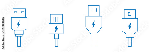 USB cable icon. usb icon set. 