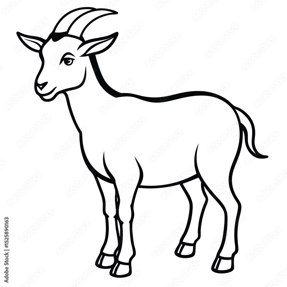 Fototapeta premium silhouette goat on white background