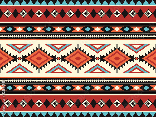 Fabric pattern, seamless ethnic geometric pattern, tribal background
