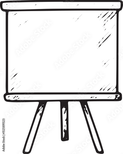 A hand-drawn flip chart icon, used for presentations and lessons, perfect for teaching aids and educational tools
