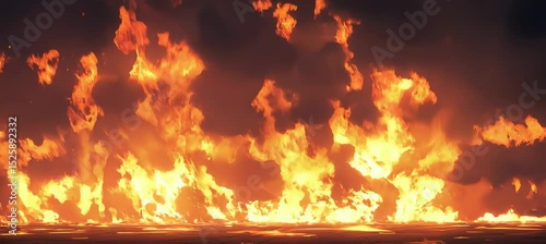 Flame fire burning energy background. Generative video AI technology.	
