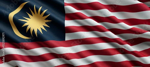 Wavy Malaysia flag. South East Asia country independence. Generative video AI technology.	
