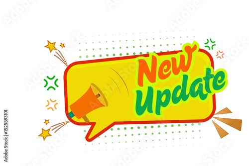 Megaphone with new update speech bubble, Loudspeaker, banner for business, marketing, and advertising. Vector illustration. ( original illustration, not AI-Generated ).