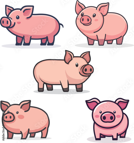 Cartoon pig illustration material
