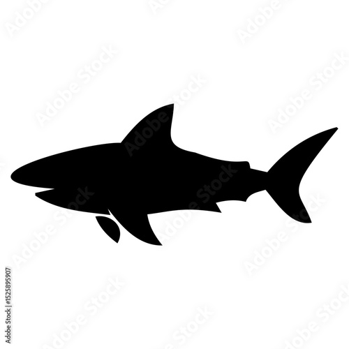 silhouette shark icon. Silhouette icon style. Animal icon