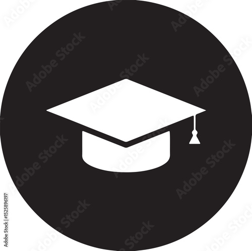 graduation cap icon silhouette on white background