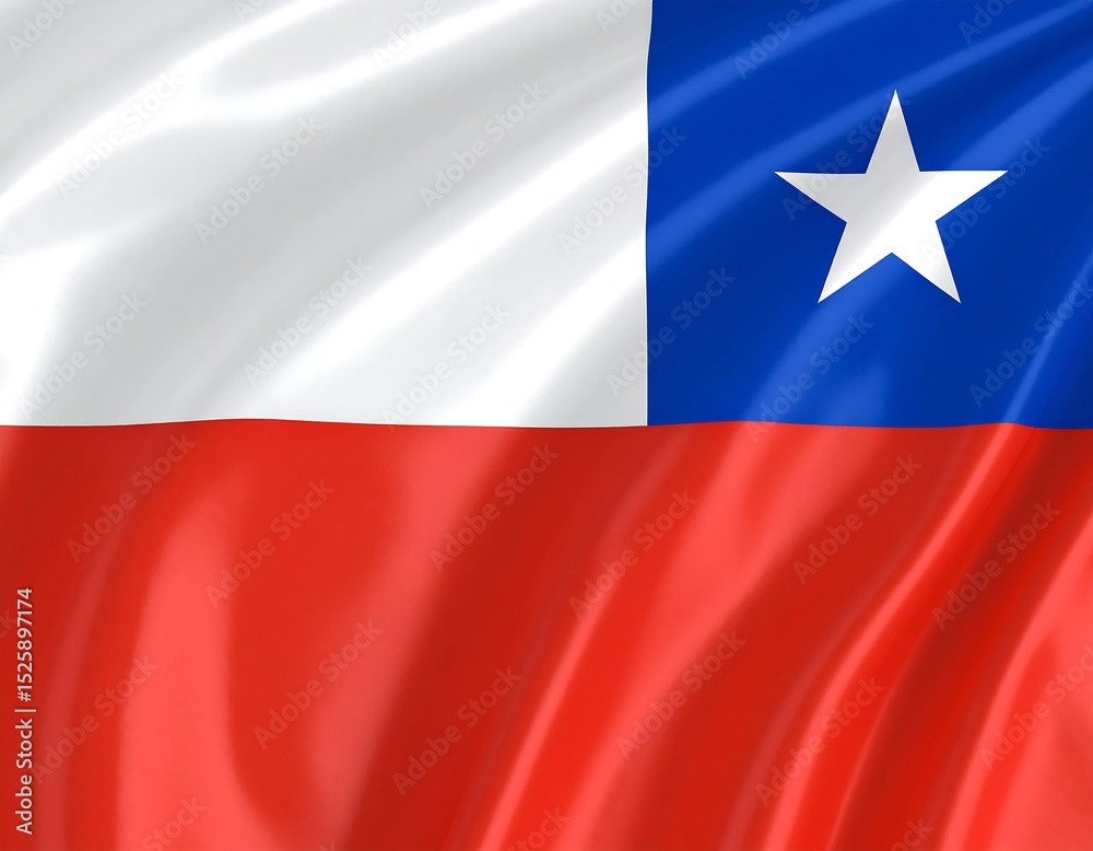 Fototapeta premium Chilean flag waving